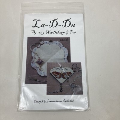 La-Da-Da Spring Needlekeep & Fob Butterfly Cross Stitch Pattern Kit with  Beads
