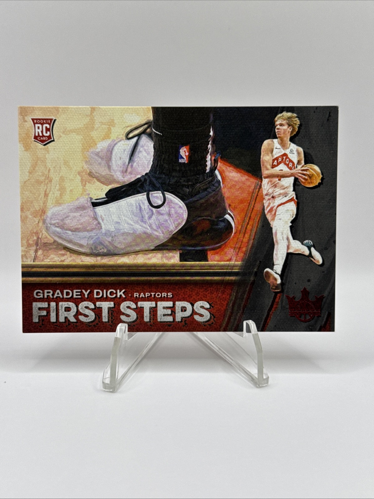 2023-24 COURT KINGS GRADEY DICK /149 FIRST STEPS RED RUBY ROOKIE SP RAPTORS RC