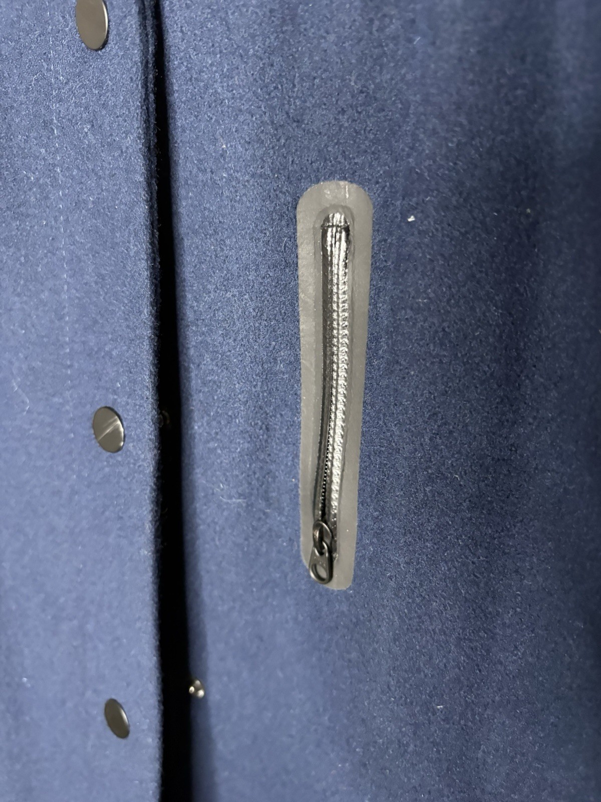 Nike Sportswear Women’s Varsity Jacket XL Navy Blue Neon Wool Blend Snap Pockets thumbnail 5