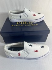 NEW Polo Ralph Lauren Slip-On Shoes Keaton Red/White/Navy Junior Size 6