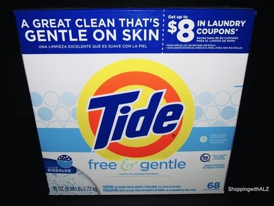 NEW Tide Free & Gentle Powder Laundry Detergent 68 Loads 95 oz ORIGINAL