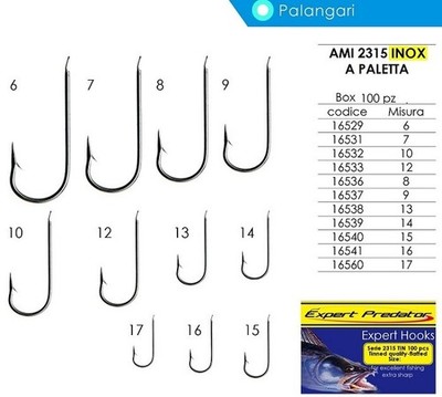 Expert Predator AMI 2315-15 INOX for Palamito Fishing Hooks
