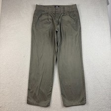 Dockers D3 Pants Men's 36x32 Classic Fit Khaki Green Straight Leg Pleated Chino