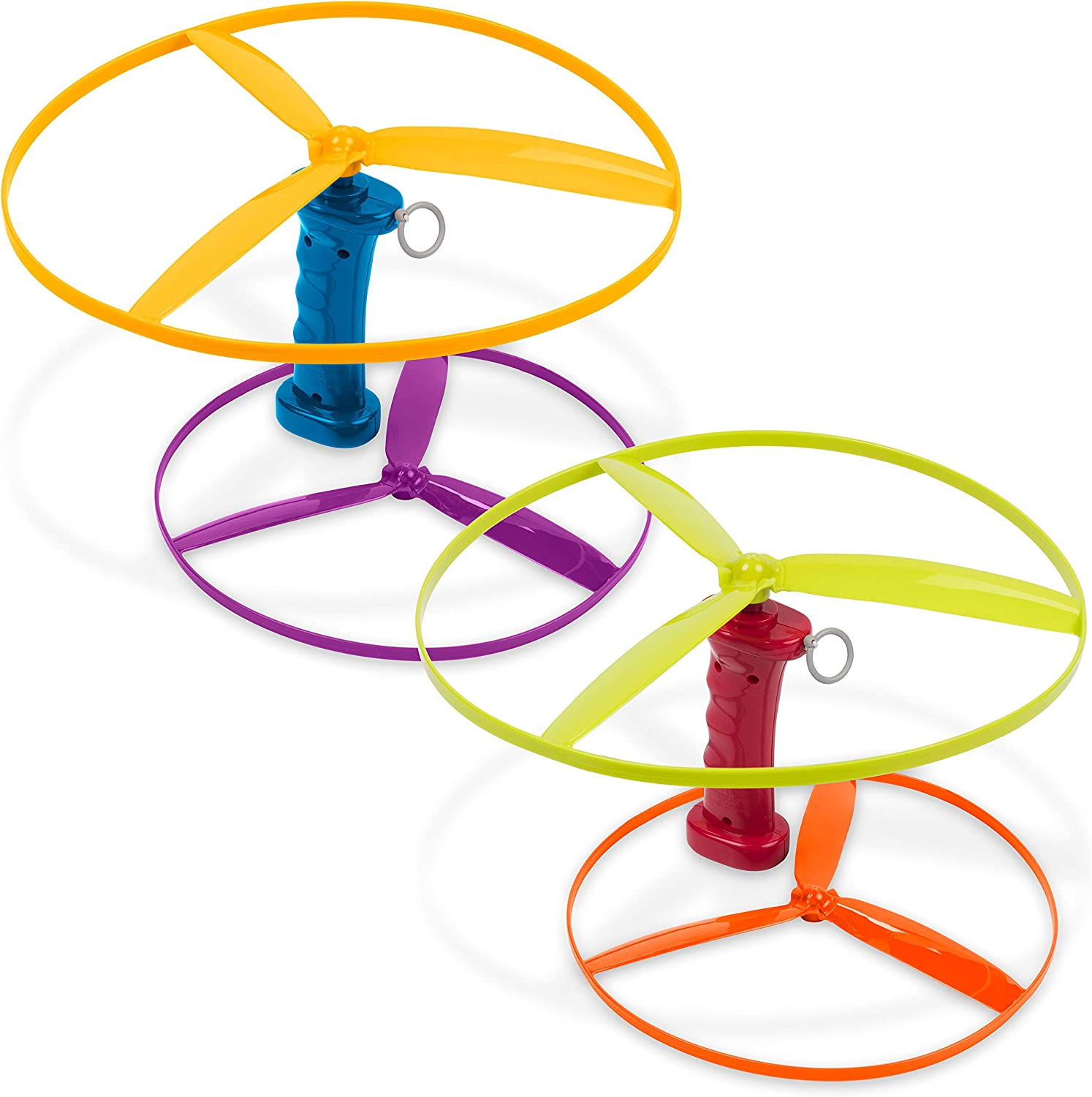 Skyrocopter Flying Disc Toy 2 Launchers & 4 Discs Children Aged 3 Years+6-Pcs