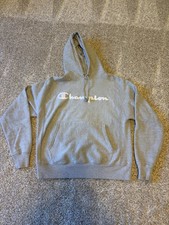 Champion Sweatshirt Mens Size Medium Grey Embroidered Script Logo Pullover