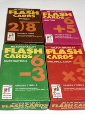 Milton Bradley FLASH CARDS Lot of 4 Addition-Subtraction-Multiplica Vintage 1975
