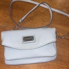 Nine West Crossbody Bag Purse Faux Leather Designer Going Out Blue Small