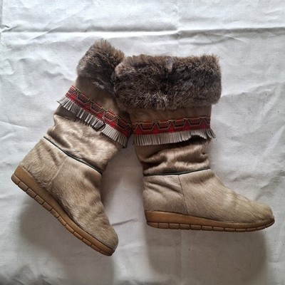 Vintage Navaro Pelz Winterstiefel EU 38 Made in France Apres Ski Mountain
