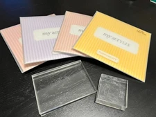 4 My Acrylix Close to My Heart Stamps  (B1086, B1105, C1138, C1147) + 2 Blocks