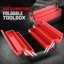 Workshop Garage Household Foldable 21" 3-Layer Steel Tool Box Organizer Storage