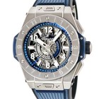 HUBLOT Big Bang Unico Titanium Gmt 471.NX.7112.RX Silver Used Watch #81019