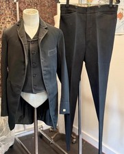 ANTIQUE 1870-80 RARE DEAD STOCK MENS/YOUTH SIZE 3 PIECE CUT AWAY SUIT