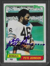 1981 Topps Pete Johnson #427 Cincinnati Bengals Signed Autographed Card