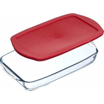Pasabahce Borcam Auflaufform 1,95 L   Glasform mit Kunststoffdeckel | HELDENA