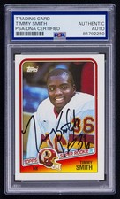 Timmy Smith Signed 1988 Topps Rookie Card #11 (PSA) Washington Redskins Auto. rookie card picture