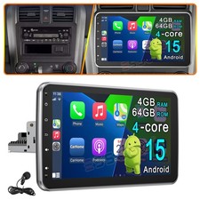 Autoradio 10,1" Android 15 4+64G 1 DIN 360° Schermo Girevole GPS Nav WiFi BT