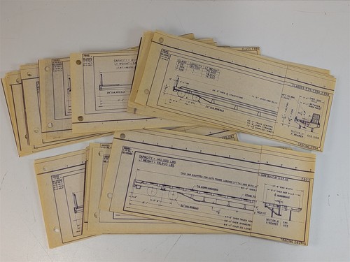Pennsylvania Railroad PRR Freight Flat Car Lot of 28 Blueprint Tracing Diagrams