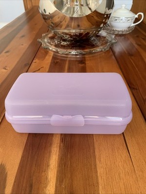 Tupperware Brotdose Sandwich Box Lunchbox ,Lila ,klip Verschluss.20Lx10Bx7H