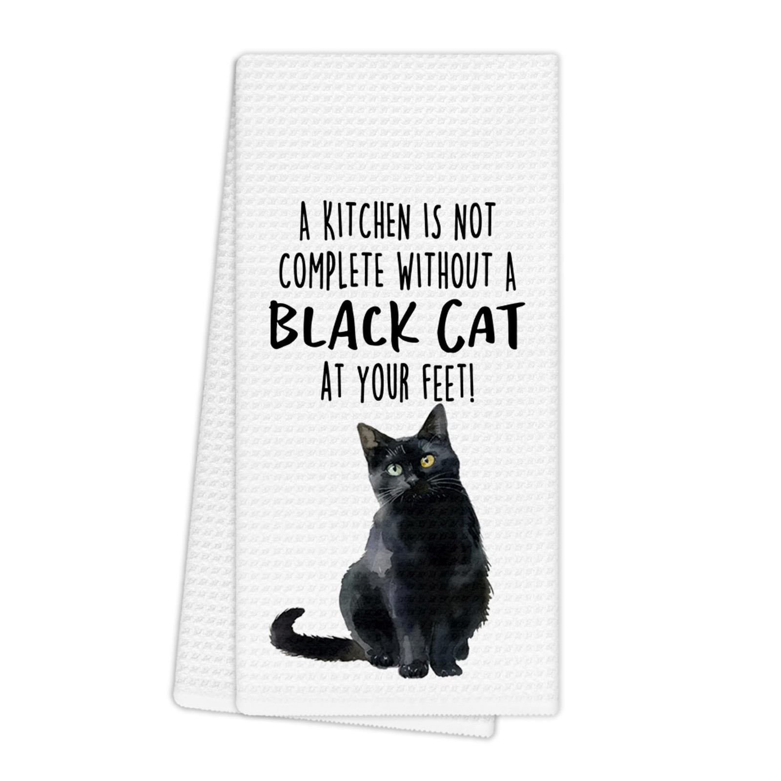 Funny Black Cat Kitchen Towels, Cat Lovers Gifts for Women, Funny Hand Towels...
