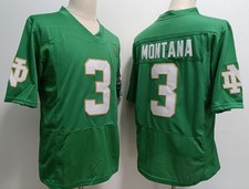 Green Notre Dame Fighting Irish 3 Joe Montana Jersey Name Number All Stitched