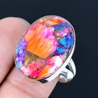 Spiny Oyster Gemstone 925 Sterling Silver Jewelry Ring US Size 10 R251