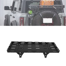For 76-24 Jeep Wrangler Rear Cargo Basket Rack Spare Tire Utility Storage Basket