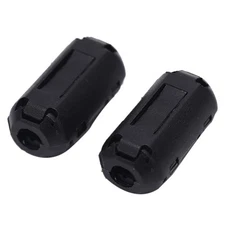 2pcs Black 5mm Clip-on Noise Ferrite Core Ring Bead Filter RFI EMI Cable C.N8