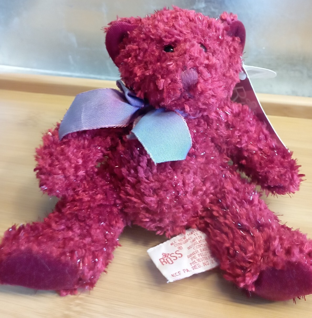 Russ Berrie Sizzles roter Bär 6 Zoll Stofftier Bär Plüsch Vintage