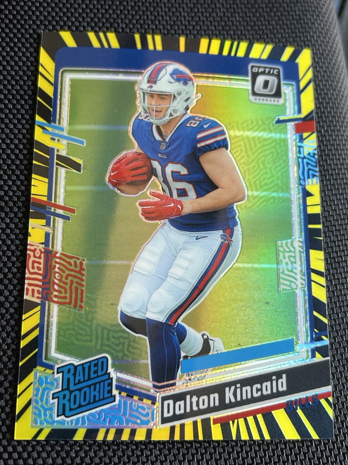 2023 Donruss Optic - Rated Rookie Electricity Prizm #211 Dalton Kincaid /69 (RC)