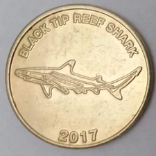 Sea Quest Interactive Aquarium Black Tip Reef Shark 2017 Arcade Game Token 24mm