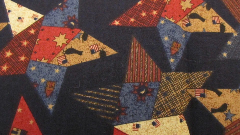 DEBBIE MUMM Fabric LAND OF LIBERTY Large Patriotic Stars - 17" x 42 - Image 2 of 4