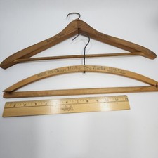 2 Vtg Wooden Hangers Gray's Harbor Dye Works  The Mens Shop Rigby Idaho