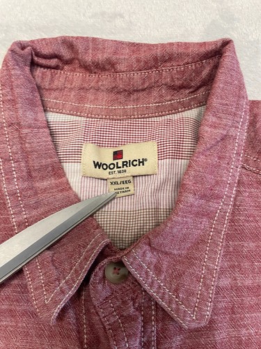 Woolrich Men’s Size XXL Red Button Up Short Sleeve Shirt - Picture 9 of 12