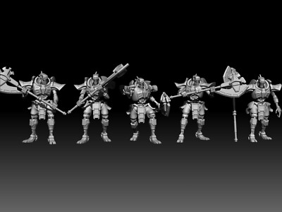 Techno Elite Fighters w/ Two Handed Axes from Gamza's Patreon