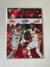 2020-21 Contenders Optic Pick 'n Roll Cracked Red Ice Trae Young & Capela #13