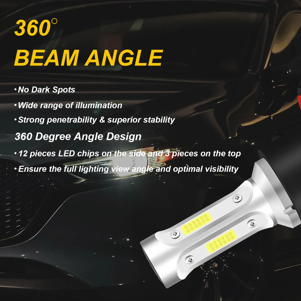 For Dodge Nitro 2007-2009 6000K 4X LED Headlights High/Low + Fog Bulbs Combo Kit - Imagem 3 de 4