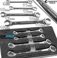 US PRO INDUSTRIAL Flare Nut Spanner Set Brake Fuel Pipe Wrench 9mm-15mm 2289 4pc