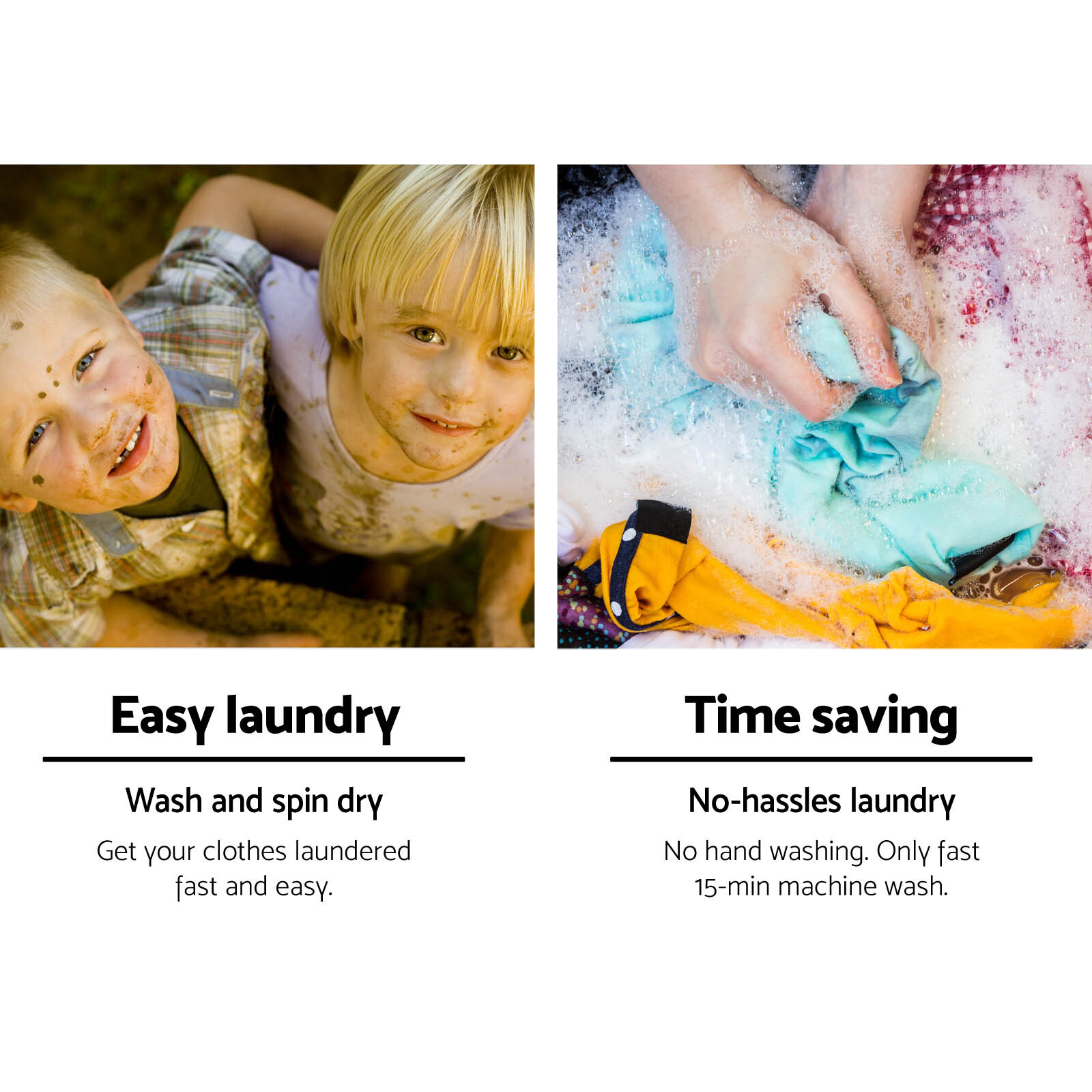 Devanti 4.6KG Mini Outdoor Portable Washing Machine Top Load Spin Camp