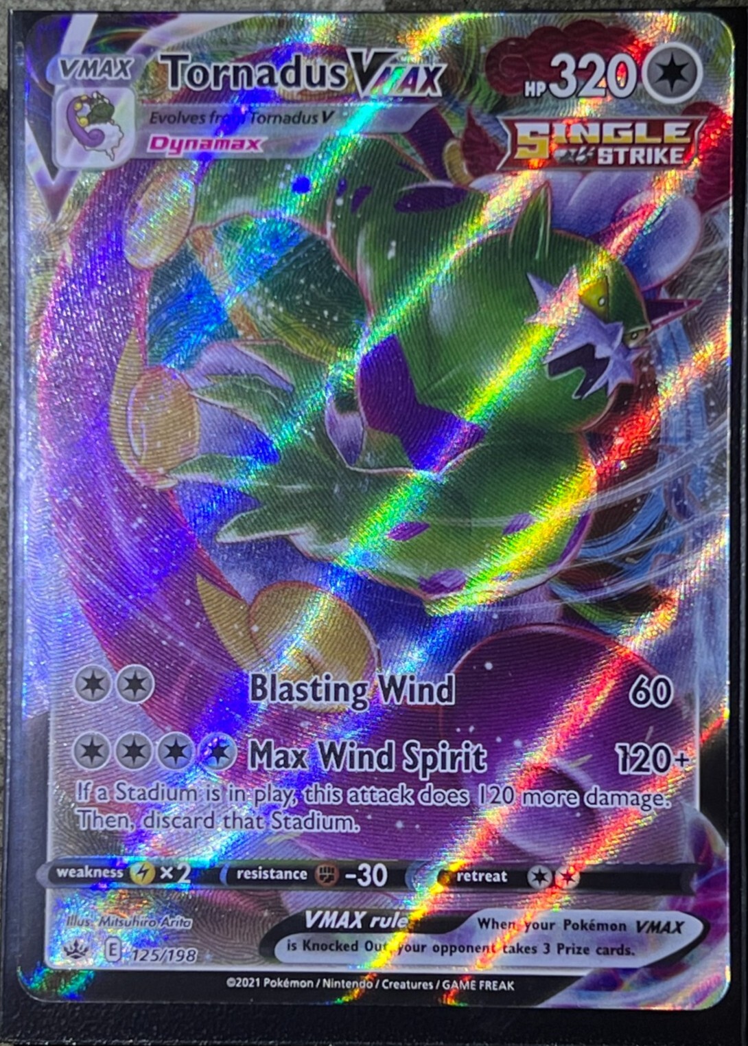 Tornadus VMAX SWSH06: Chilling Reign 125/198 Near Mint Good Condition