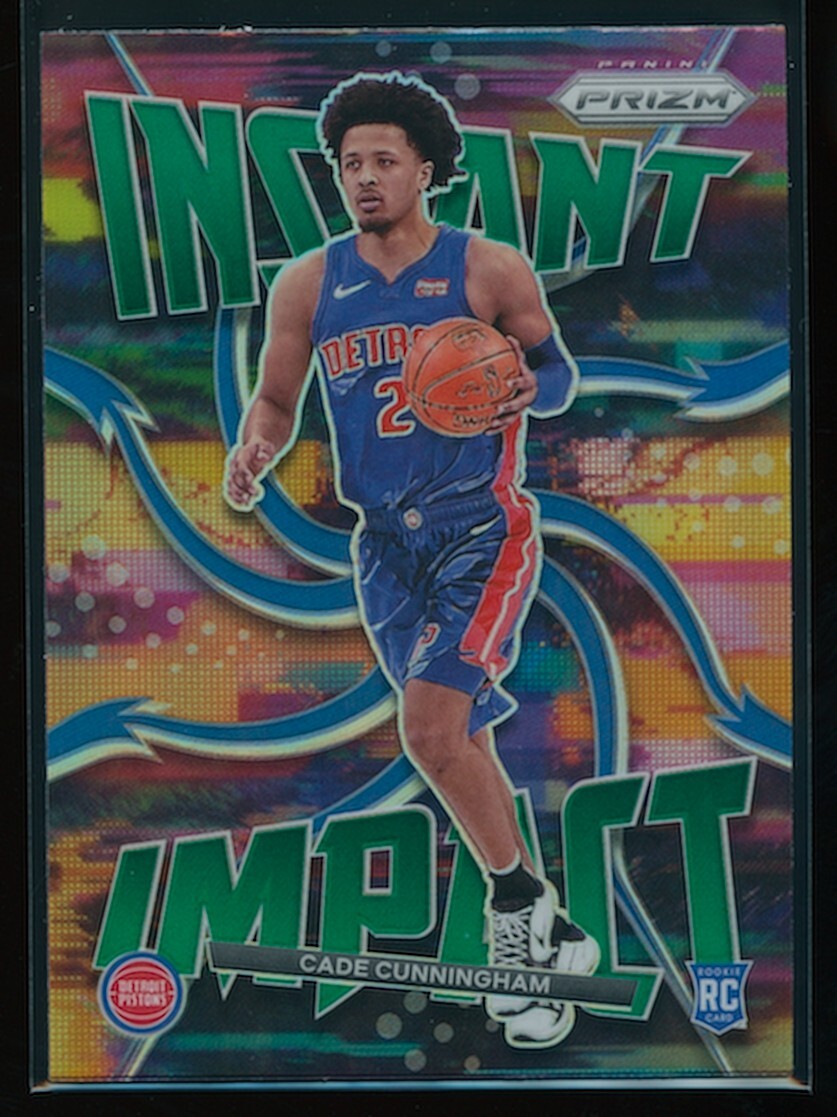 Cade Cunningham 2021-22 Panini Prizm Instant Impact Green Prizm #1 Rookie RC