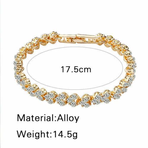 Ladies Silver Crystal Rhinestone Bangle Bracelet Wedding Bridal Jewellery Girls - Picture 3 of 15