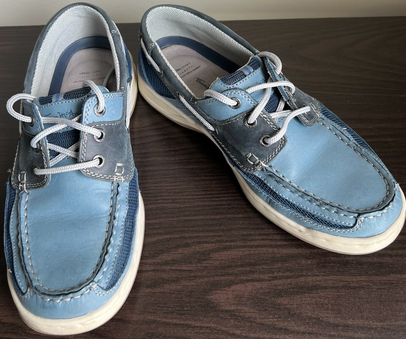 Thom McAn Men's Boat Shoes Size 9 Color Light Blue W/… Gem