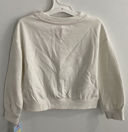 Cat & Jack - Cream/Heart Pull Over Sweater (Be My Bestie) Size S(6/7) New - Picture 4 of 4