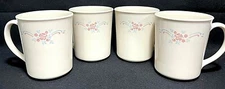 Set of 4 Corelle Corning ENGLISH BREAKFAST Mugs 3 7/8" tall Near MINT Condition