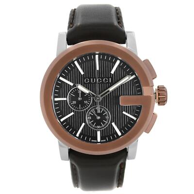 Gucci G-Chrono XL Chronograph Steel Black Dial Quartz Mens Watch YA101202