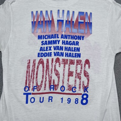 VTG 1988 Monsters of Rock Van Halen Tour T-Shirt Mens Large (Fit