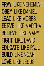 REUSABLE STENCIL ITEM 9088 AK 12"x18" PRAY, OBEY, LEAD -MYLAR STENCILS