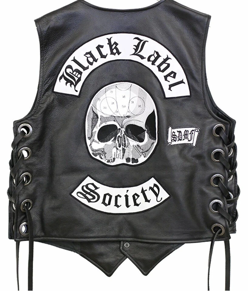 Zakk Wylde Black Label Society Biker Genuine Leather Vest Jacket BLS Patches
Opens in a new window o