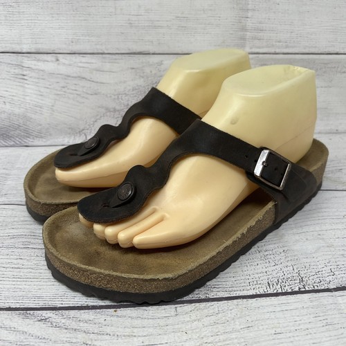 Birkenstock Zehenstegsandalen Gizeh Braun Leder Damen Größe EU 39 US 8