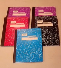 MEAD Notebook Composition Wide Ruled Paper 100 Sheets school lot of 5 books